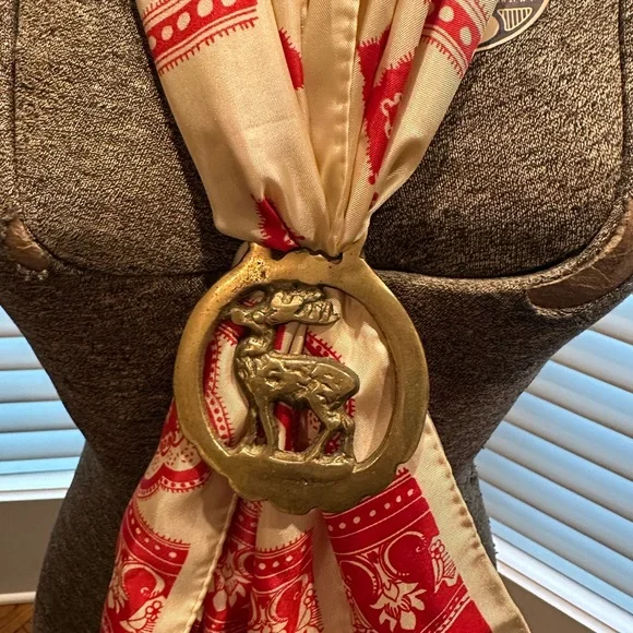 Deer/Elk Vintage Horse Brass (Scarf Slide) - Picture 2 of 4